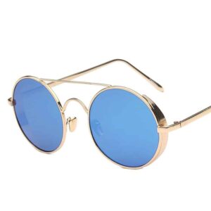 lunettes de soleil à verres ronds en métal miroir pour dames en gros